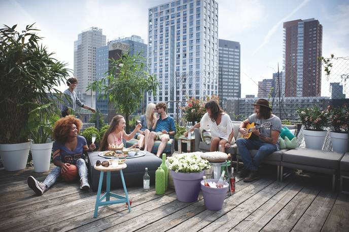 loft urban rond wielen 50cm lavendel lila